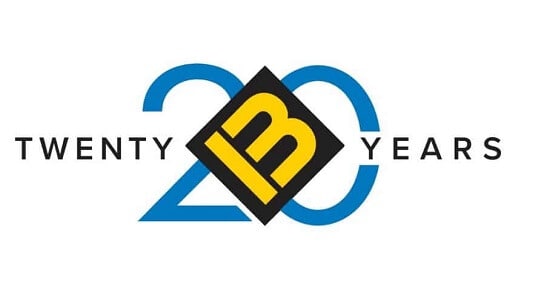 BM Roofing Contractors 20 Years Logo